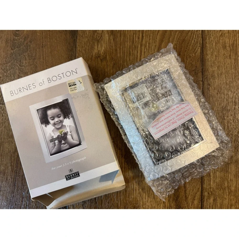 Burnes of Boston 3.5x5 Silver Metal Picture Photo Frame New Vertical‎ Horizontal